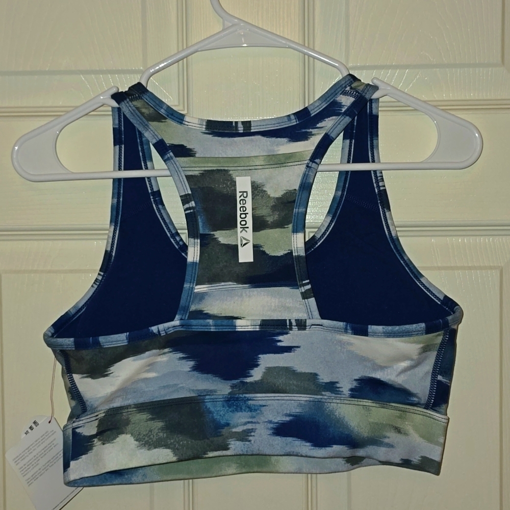 NWT Womens Reebok Sports Bra Blue Color Size M - Picture 2 of 2